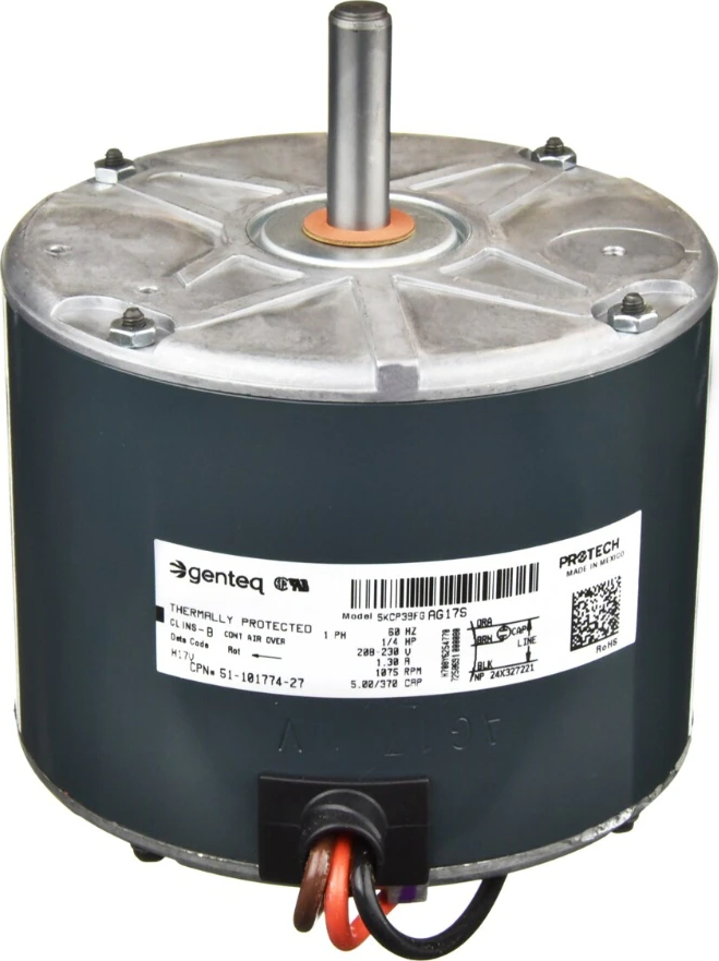 Rheem® 51-101774-27 ProTech 1/4 HP 1-Speed PSC Condenser Fan Motor - 1,075 RPM, 208/230V, 1 ph, CCW