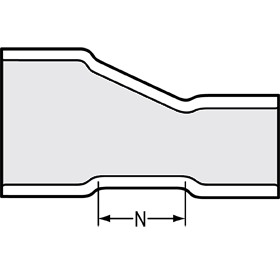 Spears® P102-338E 3 x 2 Eccentric Reducer - White, Hub x Hub