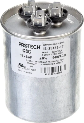 Rheem® 43-25133-17 55+5 MFD 440V Dual Run Capacitor
