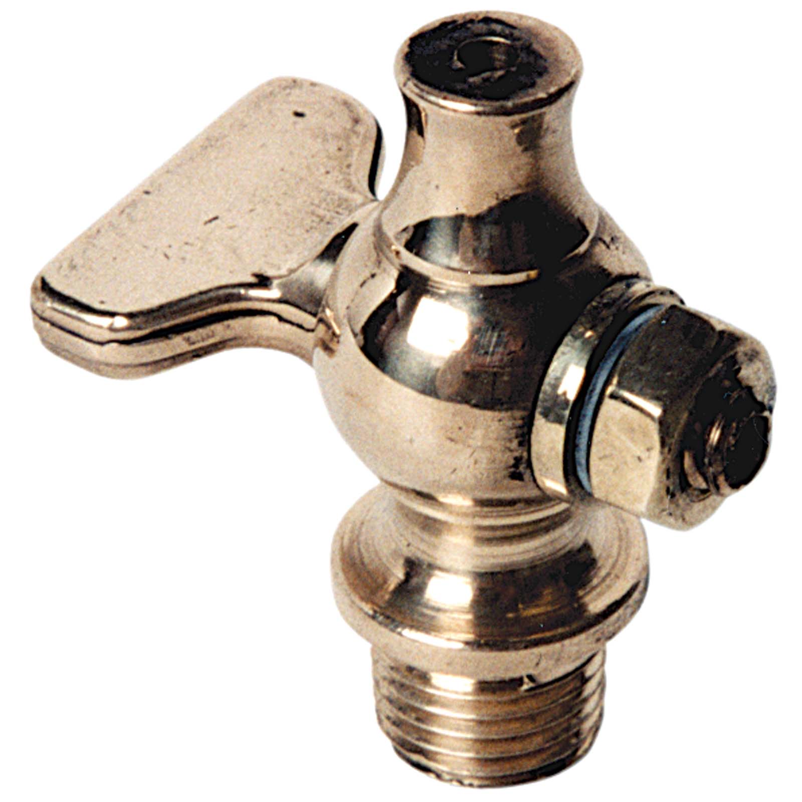 Wolverine Brass® 50561W Solid Brass Tee Handle Radiator Air Valve, 1/4" MIP, Polished Brass