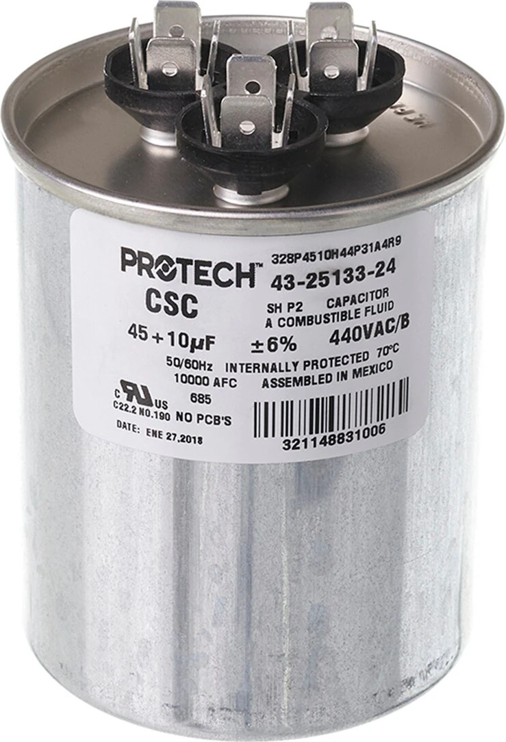 Rheem® 43-25133-24 45+10 MFD 440V Round Capacitor