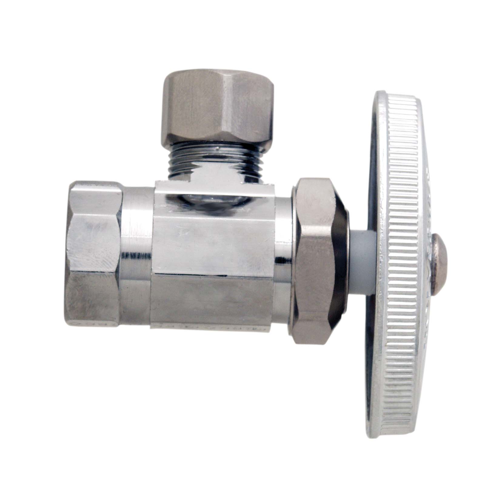 BrassCraft 52052NL 3/8" FIP x 3/8" OD Compression Chrome Plated Brass Encore Multi-Turn Angle Stop