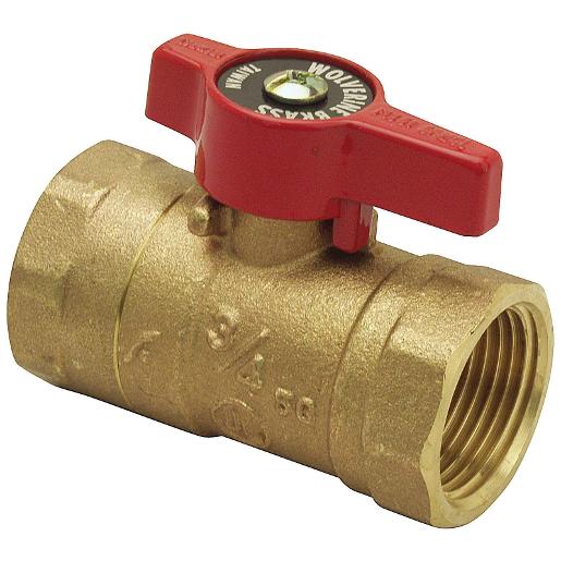 Wolverine Brass® GV-012 ProSeries 1/2" FIP Brass Gas Ball Valve with Lever Handle