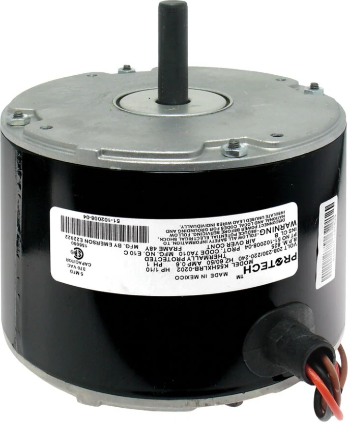 Rheem® 51-102500-05 ProTech 1/10 HP 1-Speed PSC Condenser Fan Motor - 825 RPM, 208/230V, 1 ph, CCW