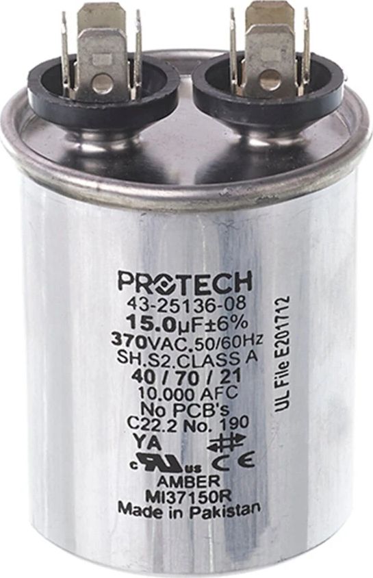 Rheem® 43-25136-08 15 MFD 370V Single Run Capacitor