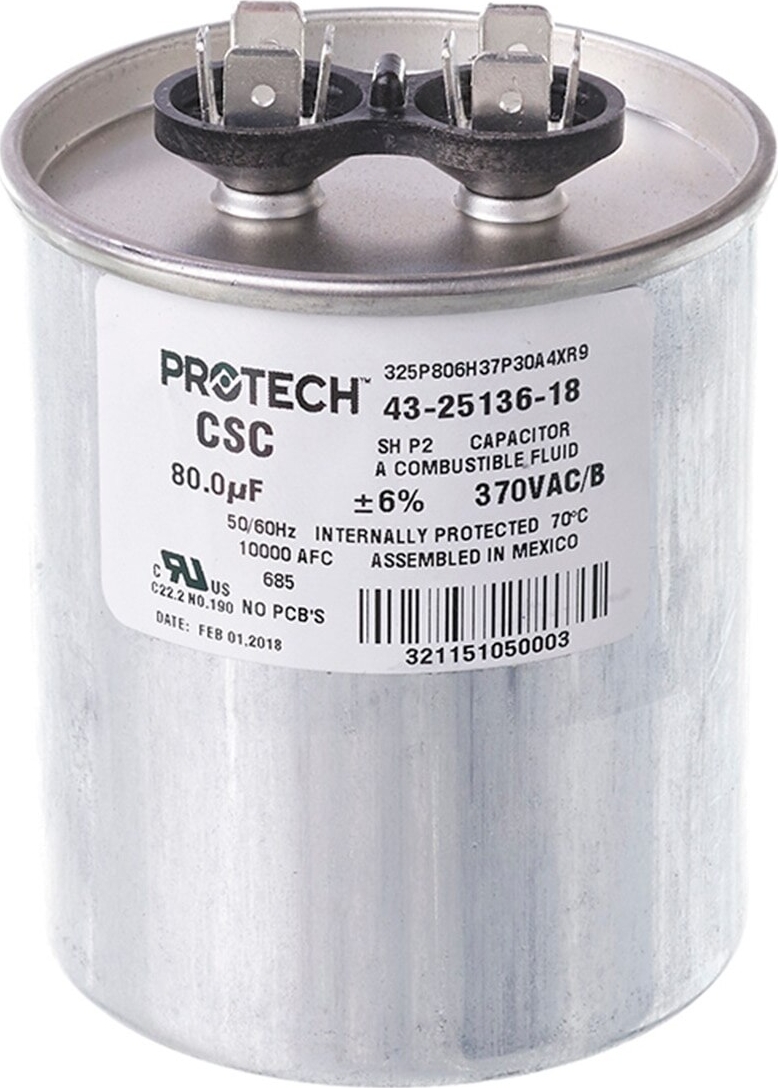 Rheem® 43-25136-18 80 MFD 370V Round Capacitor
