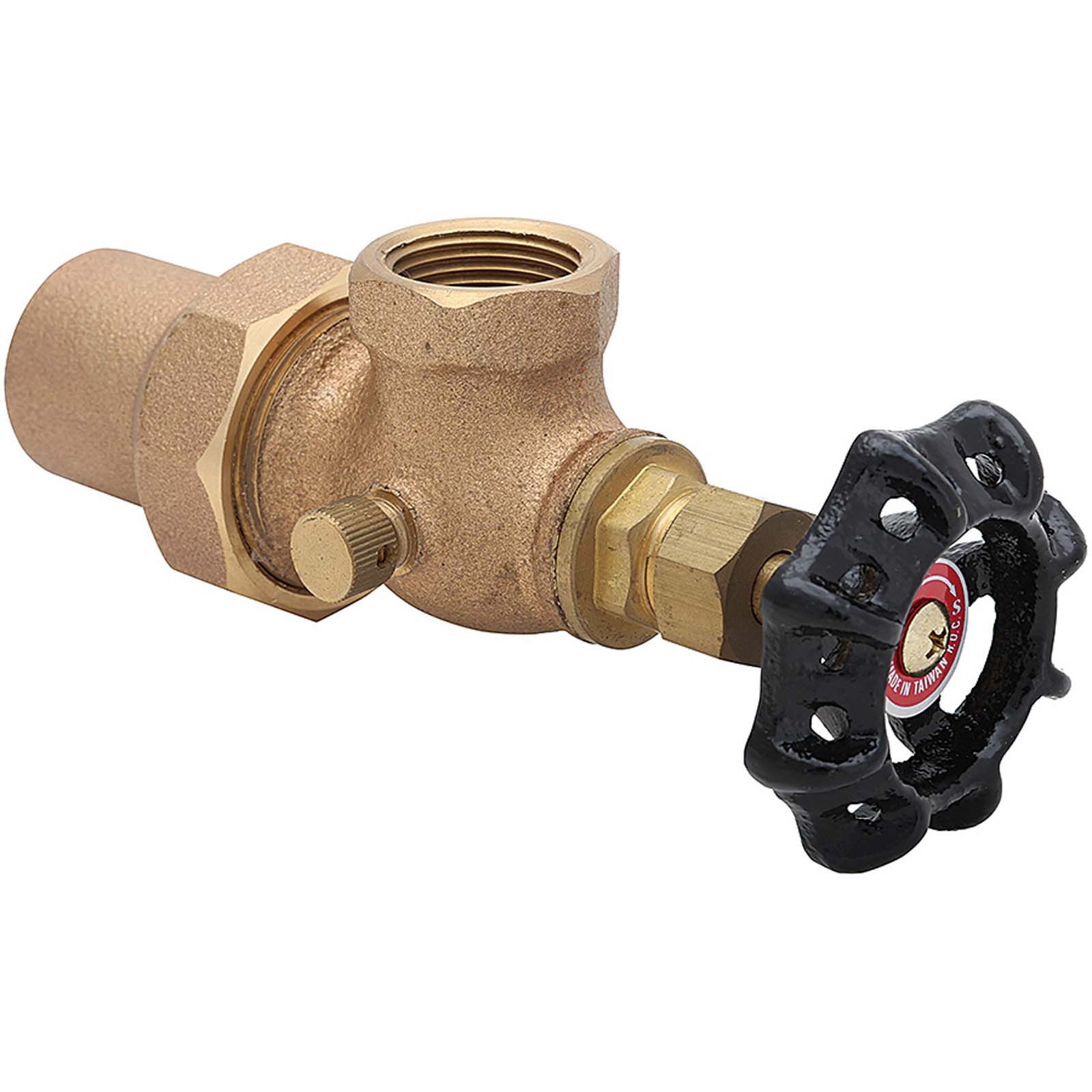Wolverine Brass® 80006NL ProSeries Angle Metering Stop 1" x 3/4" C Flare x FIP with Drain