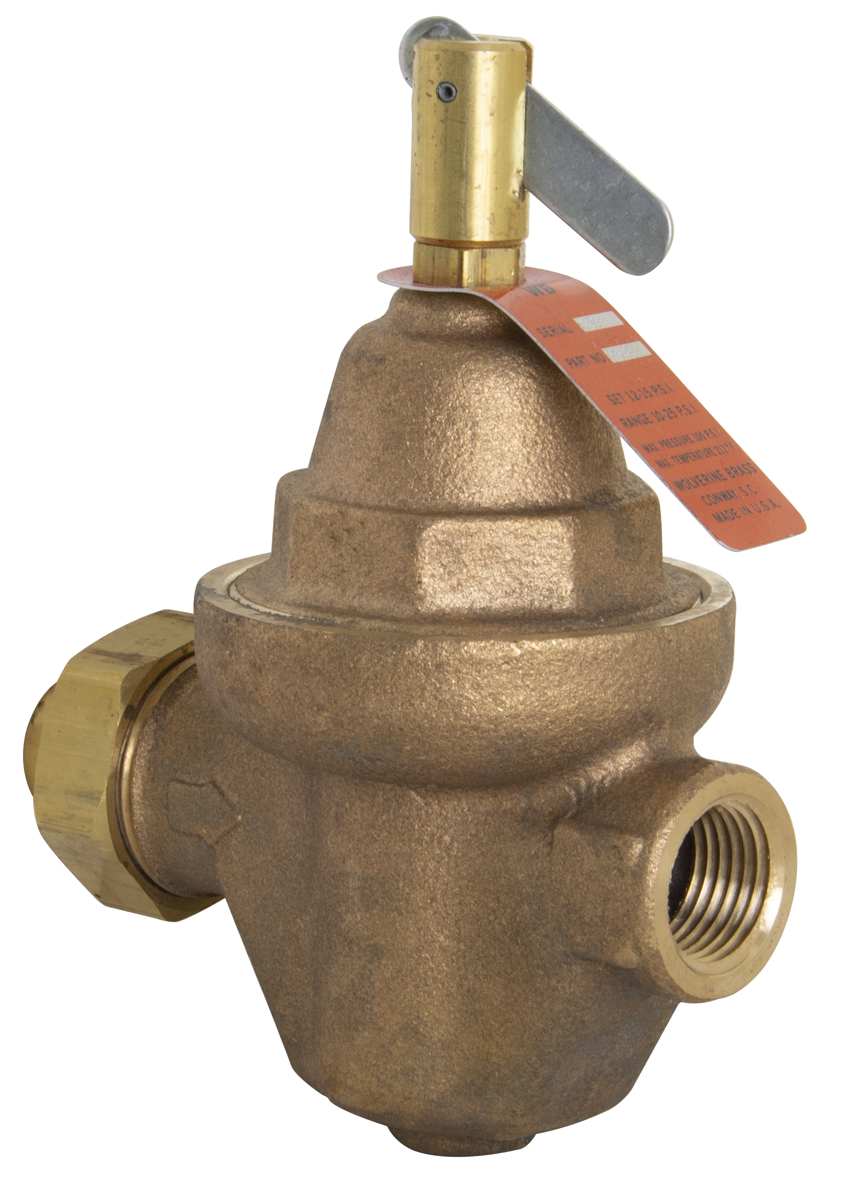 Apollo Valves 84201W 1/2" x 1/2" Solder Union x FNPT Feed Water Pressure Regulating Valve Bronze