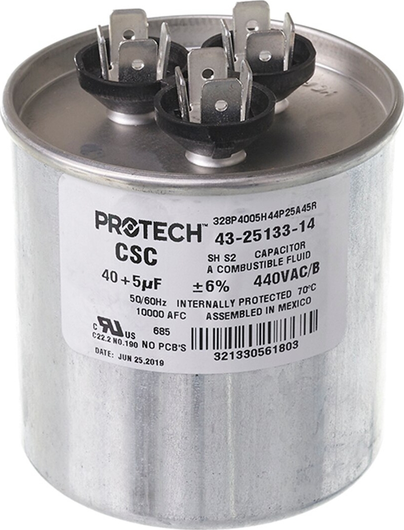 Rheem® 43-25133-14 40+5 MFD 440V Dual Run Capacitor