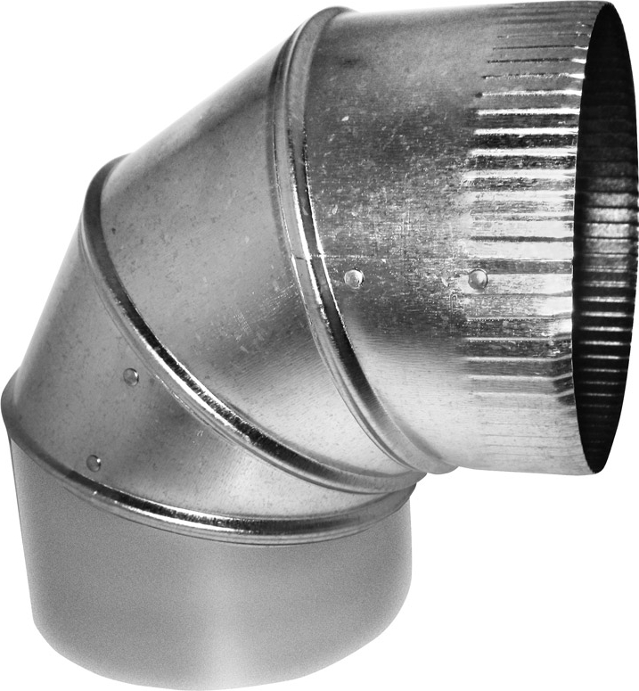Southwark 90630 Elbow - 6 in, Male / Crimped End, Galvanized Steel, 30 ga