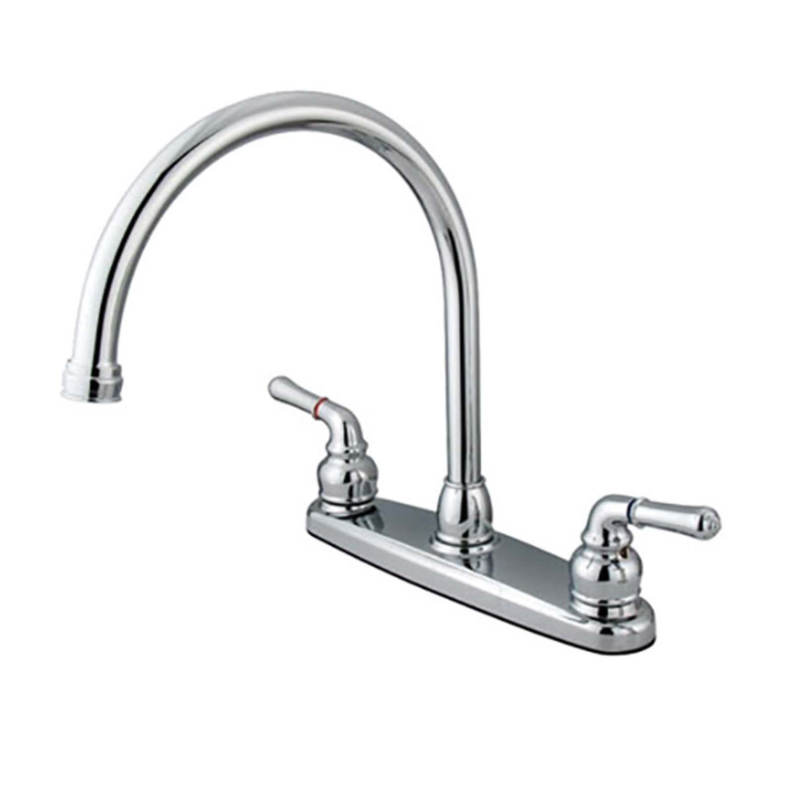 Kingston Brass 96522NL Magellan Two Handle Kitchen Faucet, Less Spray, Polished Chrome