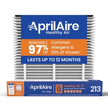 Aprilaire® 213 Replacement Media Filter, Pleated Filter, 25 in L, 20 in W, 4 in Thick, 13 MERV, 1200 to 2000 cfm
