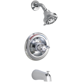DELTA® T13490 Tub and Shower Trim, Wall Installation / Mounting, Metal, Chrome, 1 Handles, Lever Handle, 12 in Height