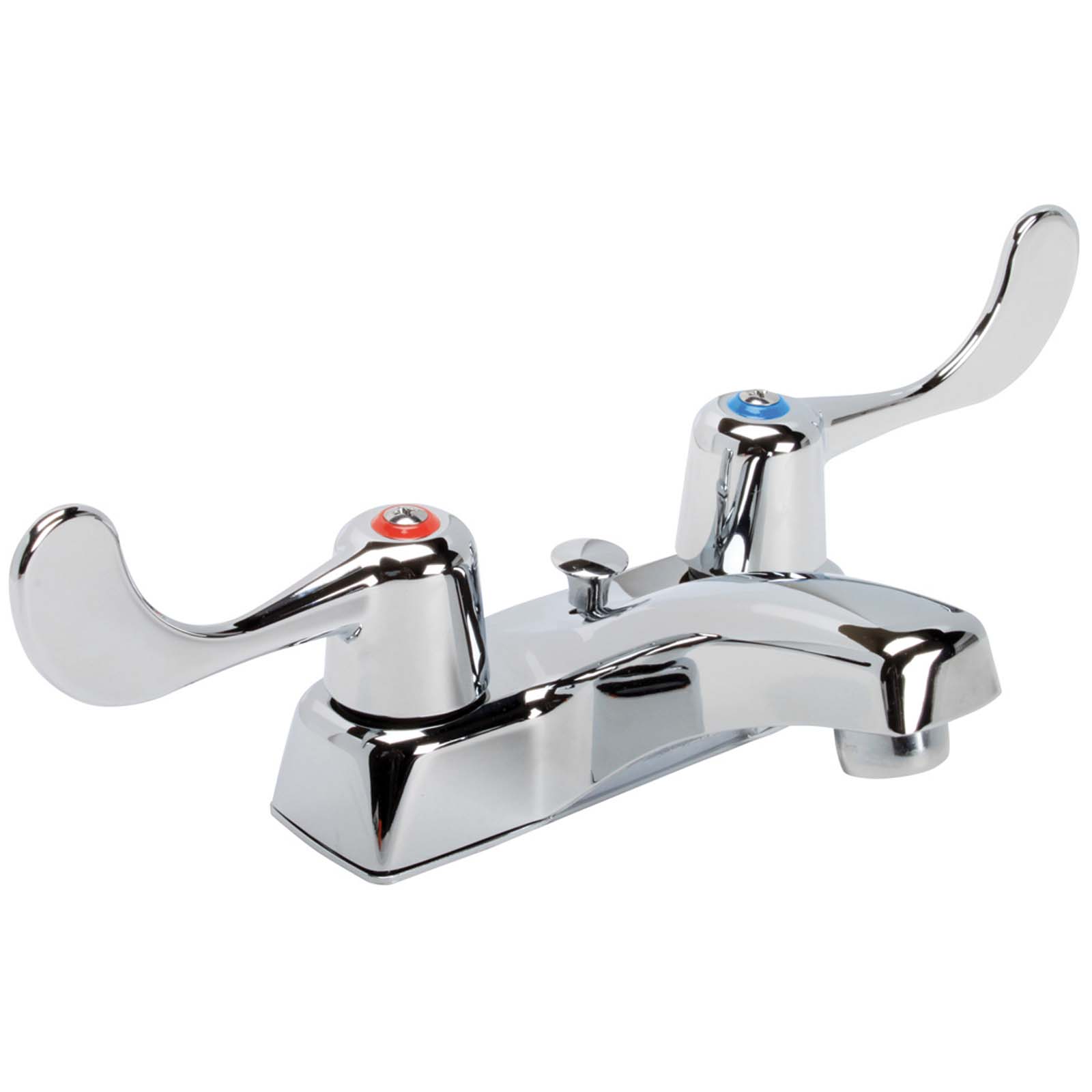 Wolverine Brass® EC01330 Encore Two Wrist Blade Handle Centerset Bathroom Faucet With Pop-up, Chrome