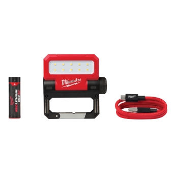 Milwaukee® REDLITHIUM™ USB ROVER™ 2114-21 Pivoting Flood Light, 100 Lumens, 250 Lumens, 550 Lumens, 42-1/2 in Length