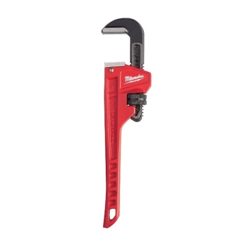 Milwaukee® 48-22-7110 Pipe Wrench, 1-1/2 in Jaw, Steel Body, 10 in Length, Black/Red, Ergonomic Handle, Black Oxide