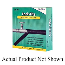 Nu-Calgon 4217-12 Cork-Tite Self-Adhesive Cork Insulation Tape, 1/8 In Thick, 2 In W, 30 Ft L, Black