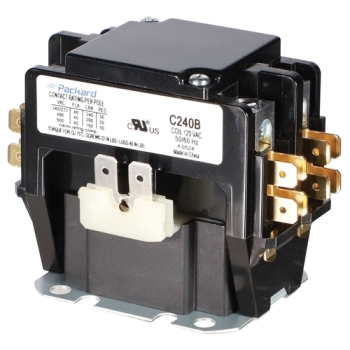 Packard C240B Contactor, 2-Pole, 120 V Switching Voltage, 40 A Switching Current