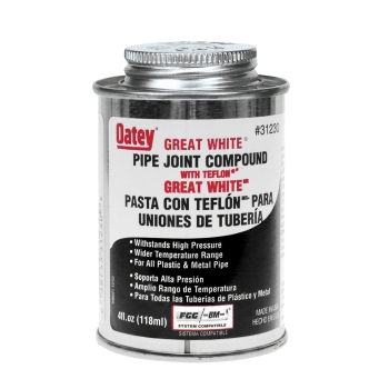 Rheem® Great White® 31230 Pipe Joint Compound With PTFE, Paste Form, 4 oz Net Content, White