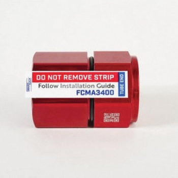 SmartLock® FCMA3800 Multi-Angle Flare Connector, Connector Fitting, Connection Size 1: 3/8 in, 1.461 in Length, Red