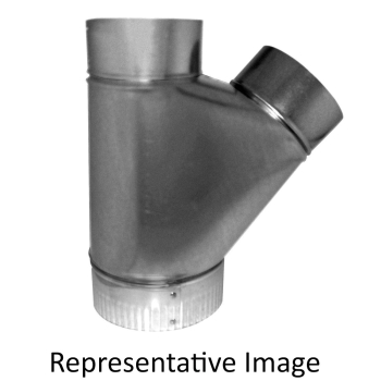 Southwark 52866 Flue Wye, 8 in Connection Size 1, 6 in Connection Size 2, Connection Size 3: 6 in, Steel