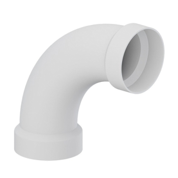 Tigre 304-3379 Long Sweep DWV 1/4 Bend, 2 in, 2 in, Hub, Hub, PVC, White, Bend