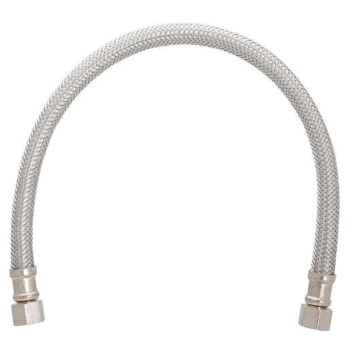 WOLVERINE BRASS® ProSeries 57629US Faucet Connector, 16 in Length, 3/8 in Connection Size 1, 3/8 in Connection Size 2