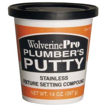 WOLVERINE BRASS® 71000 Plumber's Putty, 14 oz Net Content, Bucket Container, Light Tan/Off-White