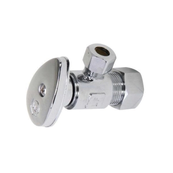WOLVERINE BRASS® 83470 1/4 Turn Angle Supply Stop Valve, 5/8 in Inlet, Compression Inlet, 3/8 in Outlet, Angle Valve