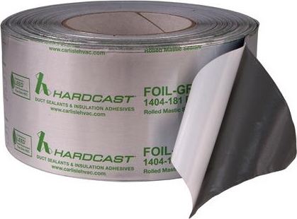 HARDCAST® AFG-1404-SILVER-2 Foil-Grip 2 in Duct Sealant Tape - 100 ft L, Foil / Butyl, Silver / Metallic
