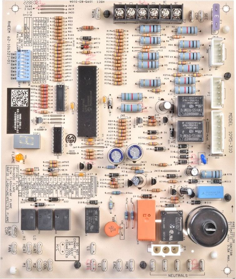 Rheem® 62-106321-01 24V Integrated Furnace Control Board - For R802T-MSA / R802T-MXA