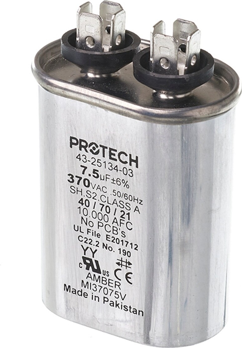 Rheem® 43-25134-03 7.5 MFD 370V Oval Capacitor