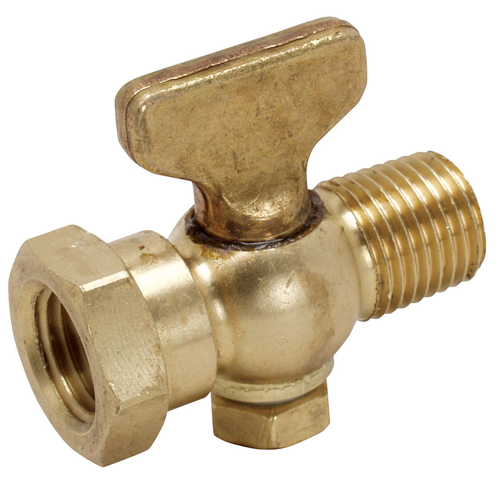 Wolverine Brass® 50563W Solid Brass Tee Handle Radiator Air Valve, 1/4" MIP x 1/4" FIP, Polished Brass