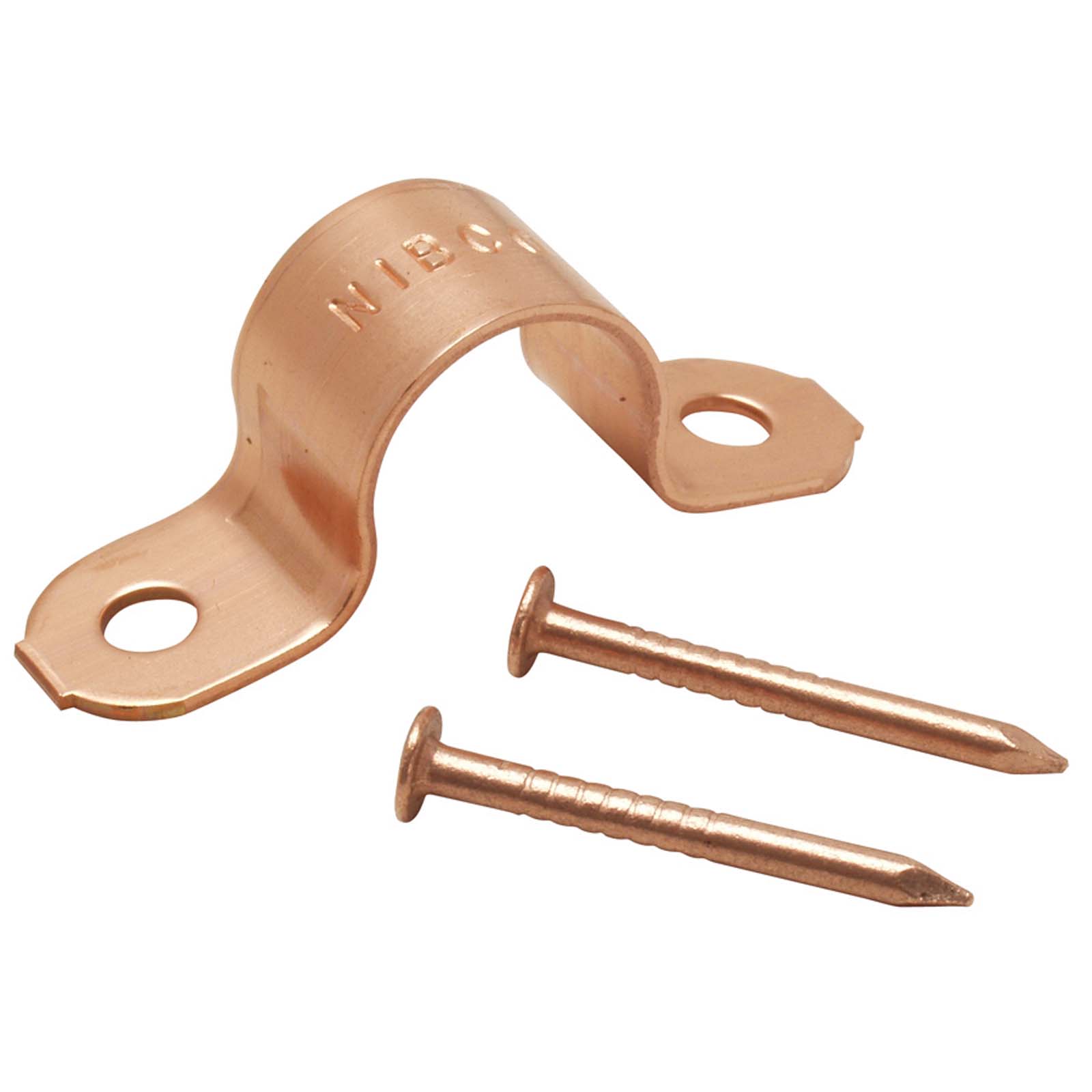 Wolverine Brass® 51311W Solid Copper Pipe Strap with Nails, 3/4"