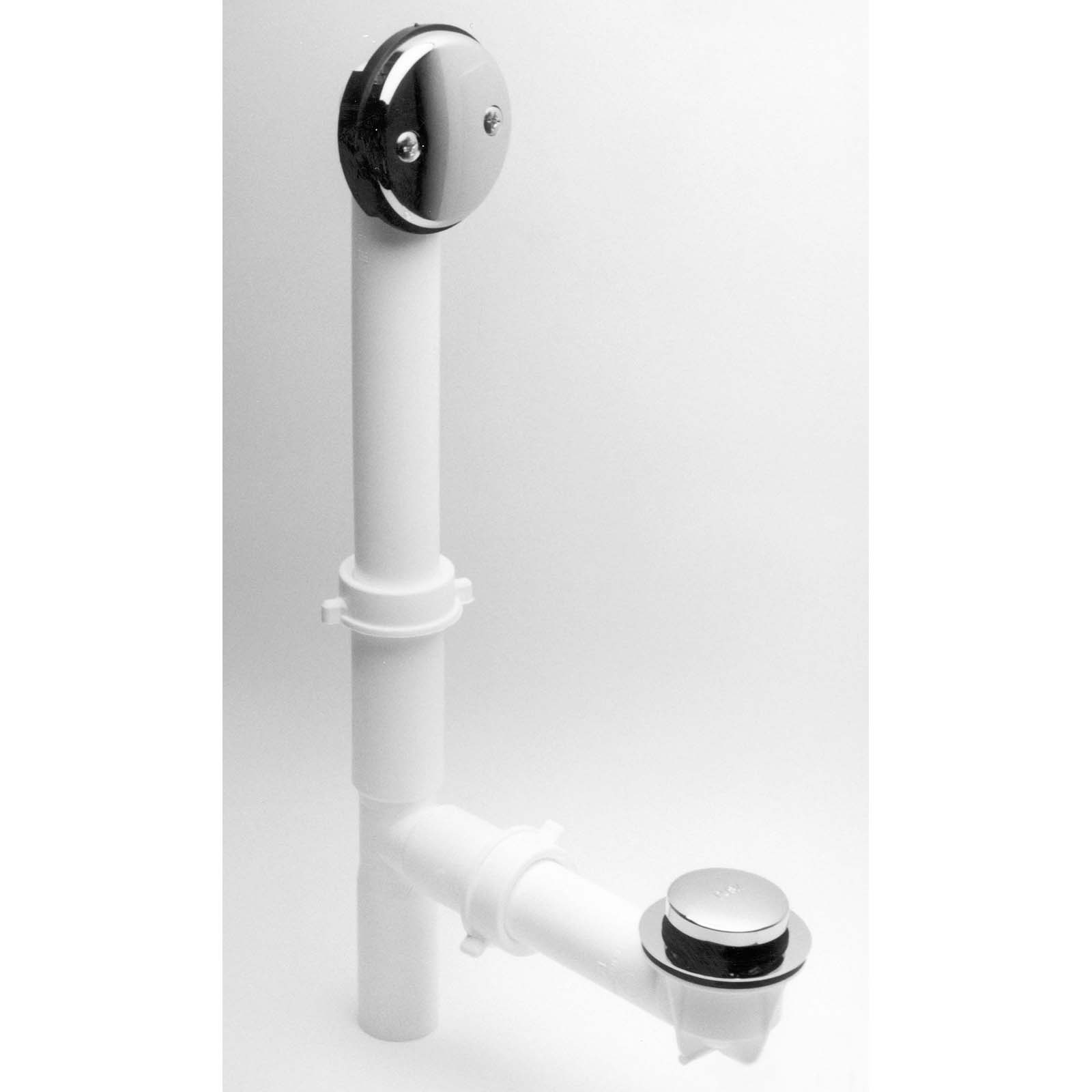 Wolverine Brass® 52904W Polypropylene Toe Touch Bath Waste White/Chrome Plated