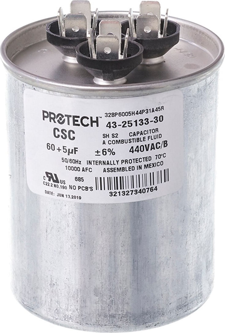 Rheem® 43-25133-30 60+5 MFD 440V Round Capacitor
