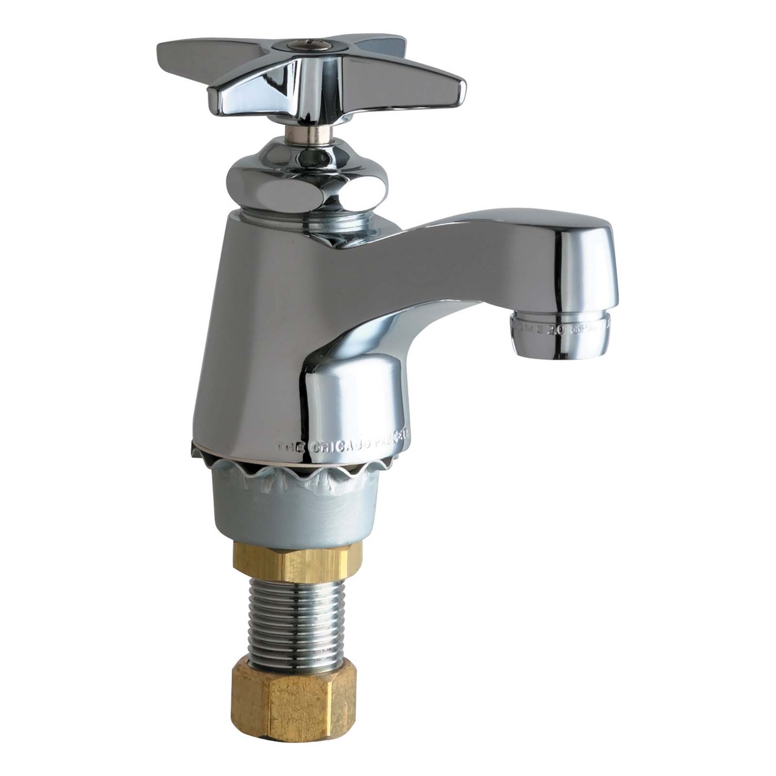 Chicago Faucets 855271NL 700-COLDABCP No-Lead Brass Deck Mount Single Hole Manual Single Supply Cold Water Sink Faucet, 2.2 gpm