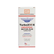 AMRAD TURBO200X Universal Capacitor, 2.5 to 97.5 uF MFD, 440/370 V, Round, Single Run Capacitor, 2-1/2 in Dia, 2.8 in H