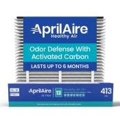 Aprilaire® 413CBN Odor Reduction Air Filter, 25 in L, 16 in W, 4 in Thick, 13 MERV, Synthetic Fiber Filter, 2000 cfm