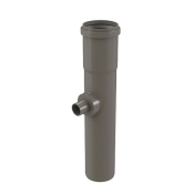 Centrotherm InnoFlue® ISHDT03 Single Wall Horizontal Drain Tee, 3 in, Polypropylene, Gray