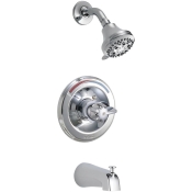 DELTA® T13490 Tub and Shower Trim, Wall Installation / Mounting, Metal, Chrome, 1 Handles, Lever Handle, 12 in Height
