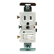 DiversiTech® 620-274W 3-Wire Outlet Box, 15 A, 120 V, White, 2-Pole