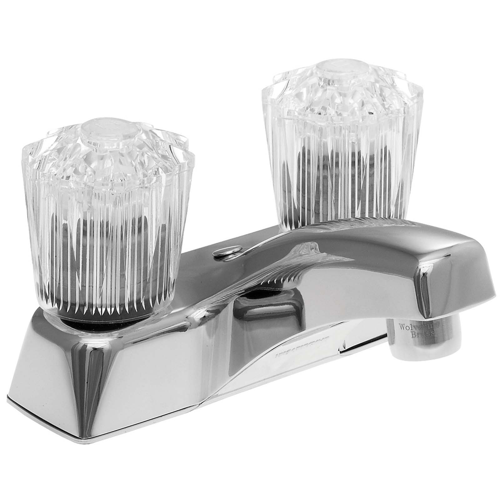 Wolverine Brass® EC00320 Encore Two Acryllic Handle Centerset Bathroom Faucet Less Pop-up, Chrome