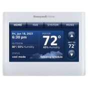 Honeywell Home Prestige® THX9421R5021WW/U IAQ Thermostat, 18 to 30 V, 3H/2C, 4H/2C-Stage, Hardwired, 3-1/2 in H, White