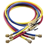 JB Industries CCLV-60 High Pressure Charging Hose Set With Ball Valve Whip End, Connection Size 1: 1/4 in, Kevlar