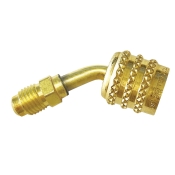 JB Industries QC-A2L-LH45 Reverse-Thread Adapter, 1/4 in Connection Size 1, Connection Type 1: SAE Flared, 45 deg Angle