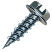 Malco® Zip-in® HW8X1ZT Self-Piercing Sheet Metal Screw, Hex Head, Slotted Drive, #8 Thread, Steel, Zinc-Plated