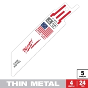 Milwaukee® SAWZALL® 48-00-5185 Blade, 0.035 in Thickness, 24 TPI, Bi-Metal, Applicable Materials: Thin Metal