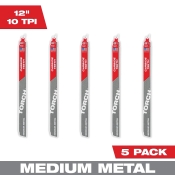 Milwaukee® SAWZALL® TORCH™ 48-00-5553 Blade, 0.05 in Thickness, 10 TPI, Carbide, 12 in Length, 1 in Width