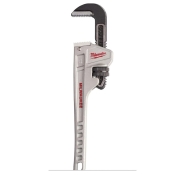 Milwaukee® 48-22-7210 Pipe Wrench, 1-1/2 in Jaw, Aluminum Body, 10 in Length, Red/Silver, Ergonomic Handle, Black Oxide